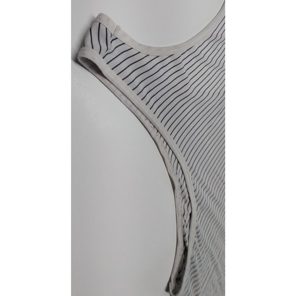 VTG LOVE Gap Shirt Tank Top Size XL Tee Sleeveless Gray Navy Stripe Modal Lounge - Picture 5 of 13